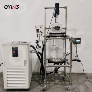 在線PH監(jiān)測雙層玻璃反應(yīng)釜20L、30L、50L